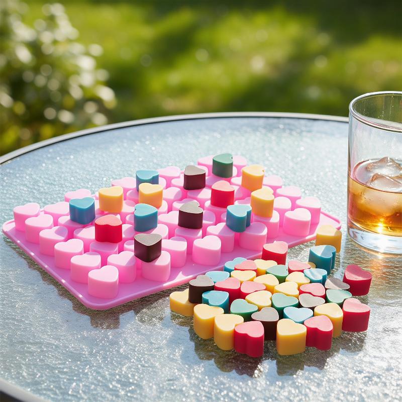 Soap Making Organic - แม่พิมพ์เค้กซิลิโคนรูปหัวใจ 55 ช่อง ปลอดสาร BPA ใช้ซ้ำได้