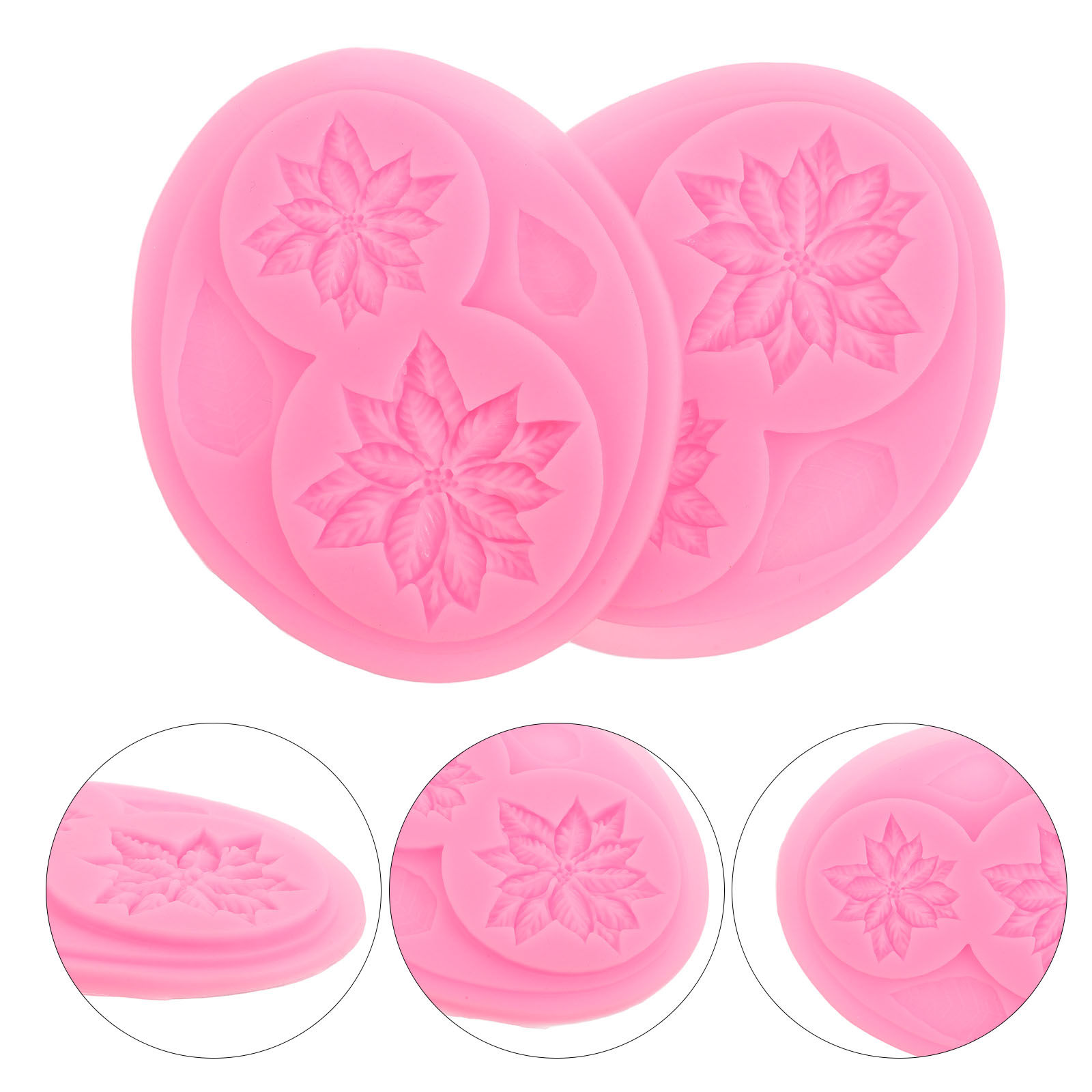 Soap Making Ins - แม่พิมพ์ซิลิโคนลายดอกไม้ 2 ชิ้น สำหรับตกแต่งเค้ก ช็อกโกแลต ฟองดองท์
