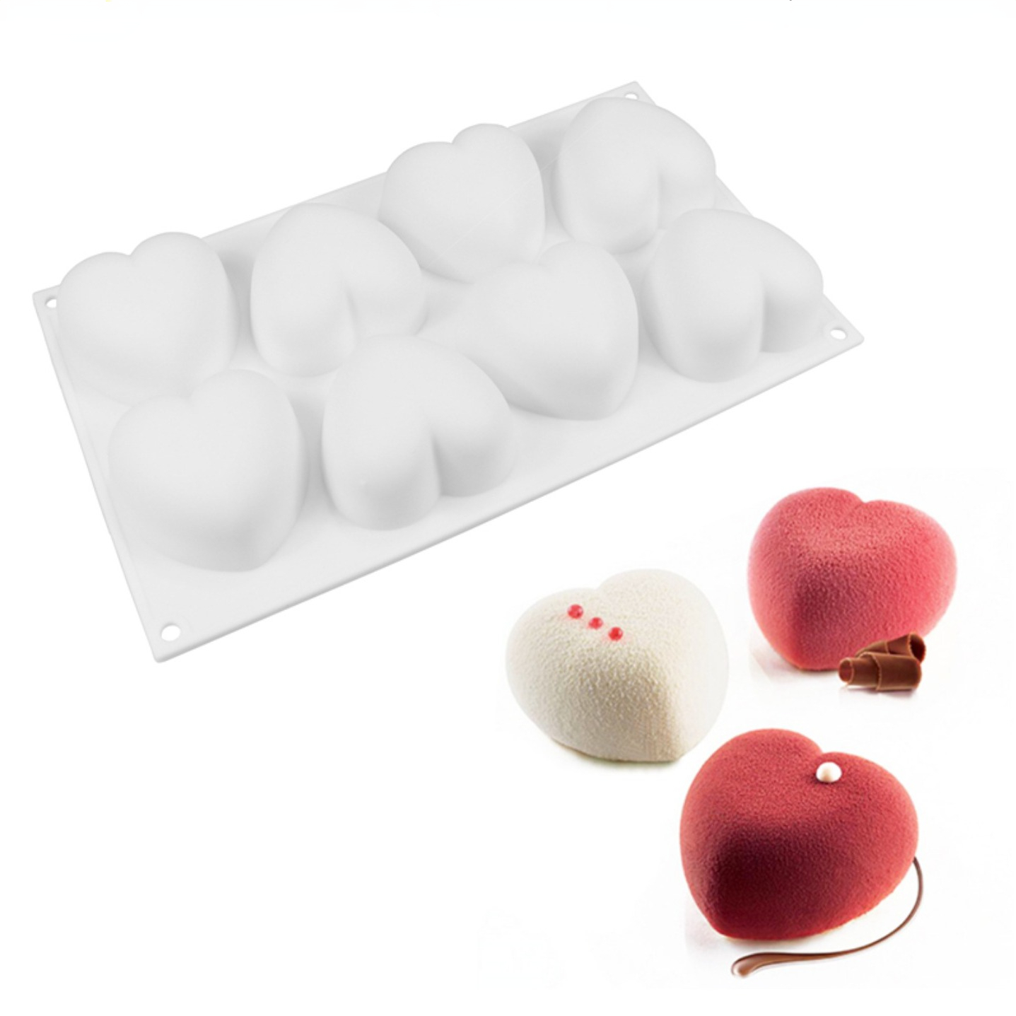 Soap Making Utensils - Love Heart ซิลิโคนสบู่แม่พิมพ์เทียนทําด้วยมือชุด DIY ช็อกโกแลตน้ําแข็งสบู่พลาสเตอร์เรซิ่นเค้กตกแต่งเบเกอรี่เครื่องมือ