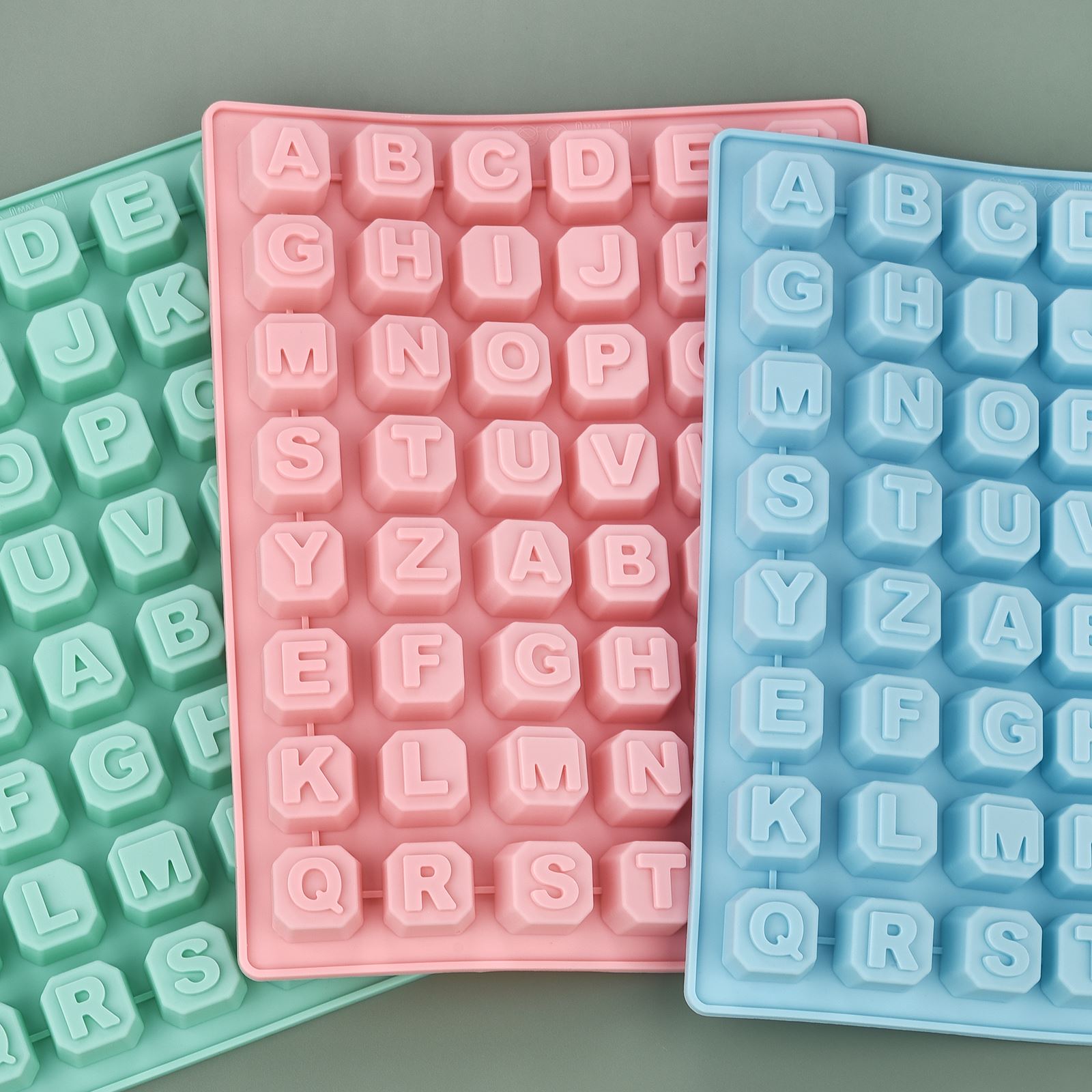Soap Making Organic - 48 ตัวอักษร Enghish ตัวอักษรตัวอักษรซิลิโคนแม่พิมพ์สบู่แม่พิมพ์เค้ก Cupcake Bakeware