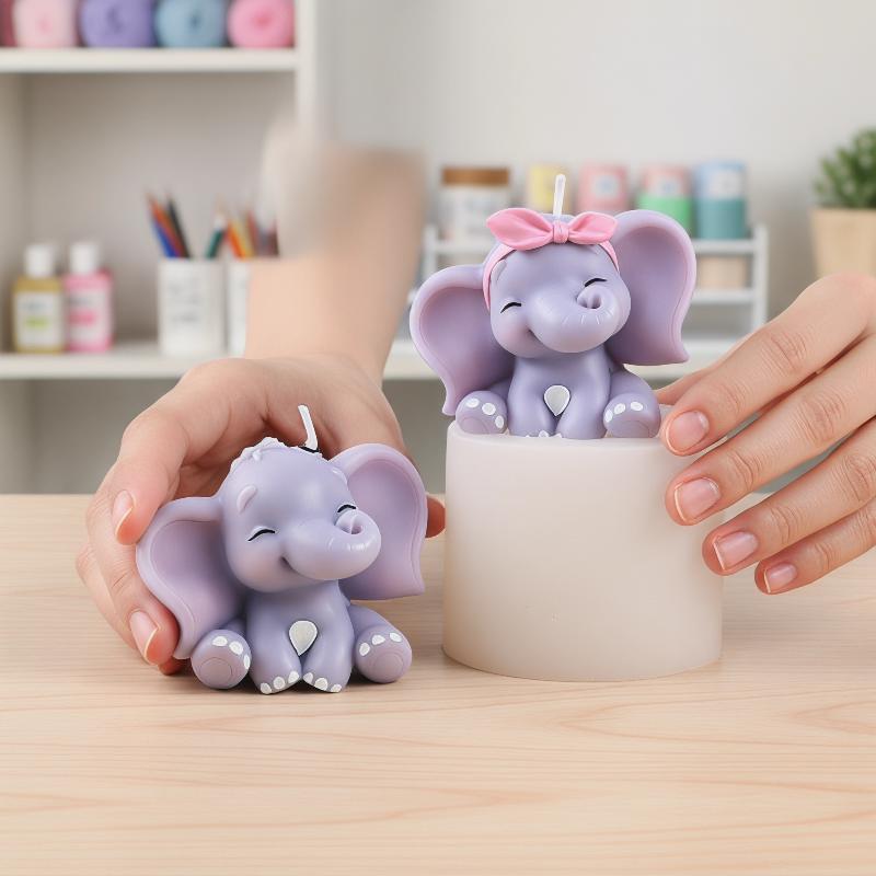 แม่พิมพ์เทียนซิลิโคนรูปช้าง 3  - Soap Making Organic บทวิจารณ์และราคา