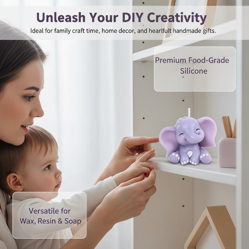 แม่พิมพ์เทียนซิลิโคนรูปช้าง 3  - Soap Making Organic บทวิจารณ์และราคา