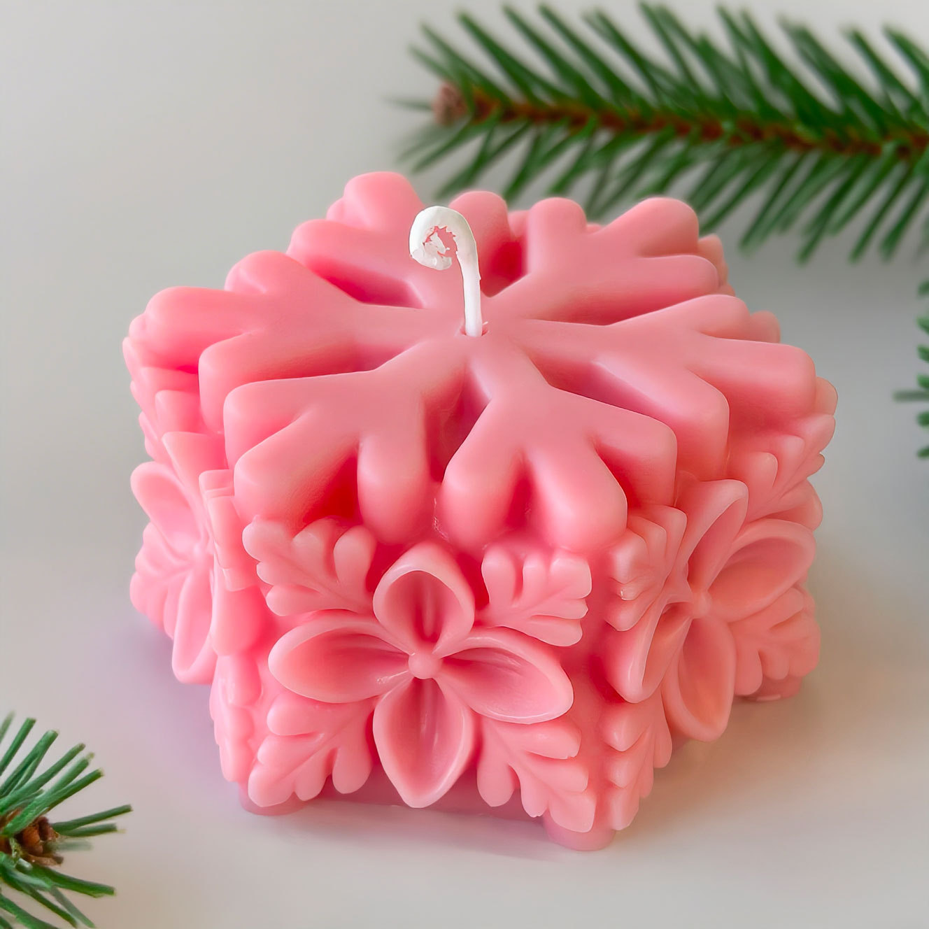 คริสต์มาสเกล็ดหิมะเสาเทียนแม่พ - Soap Making Scents บทวิจารณ์และราคา