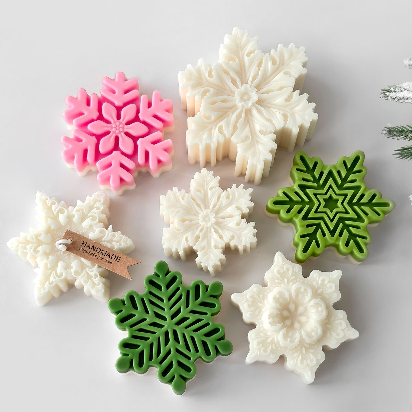 คริสต์มาสเกล็ดหิมะเสาเทียนแม่พ - Soap Making Scents บทวิจารณ์และราคา